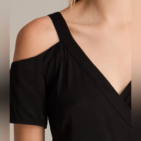 All Saints Cadia Cold Shoulder Little Black Dress, size 4 - Picture 5 of 9